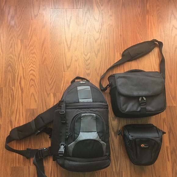 Other - Lowepro camera bags (2) and (1) no name camera bag